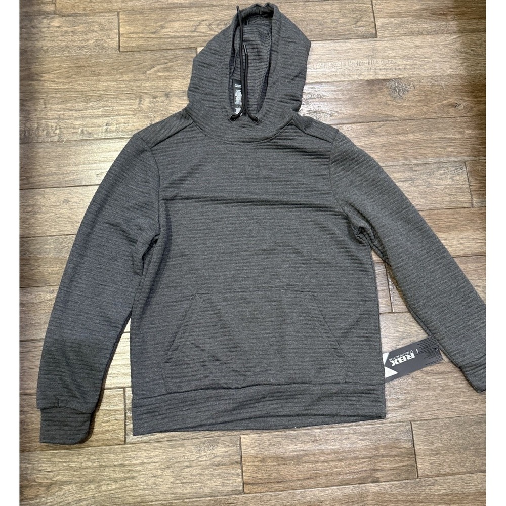 RBX Active Hoodie Mens Small Charcoal Grey Textured CRM86IRD Wicking Pullover